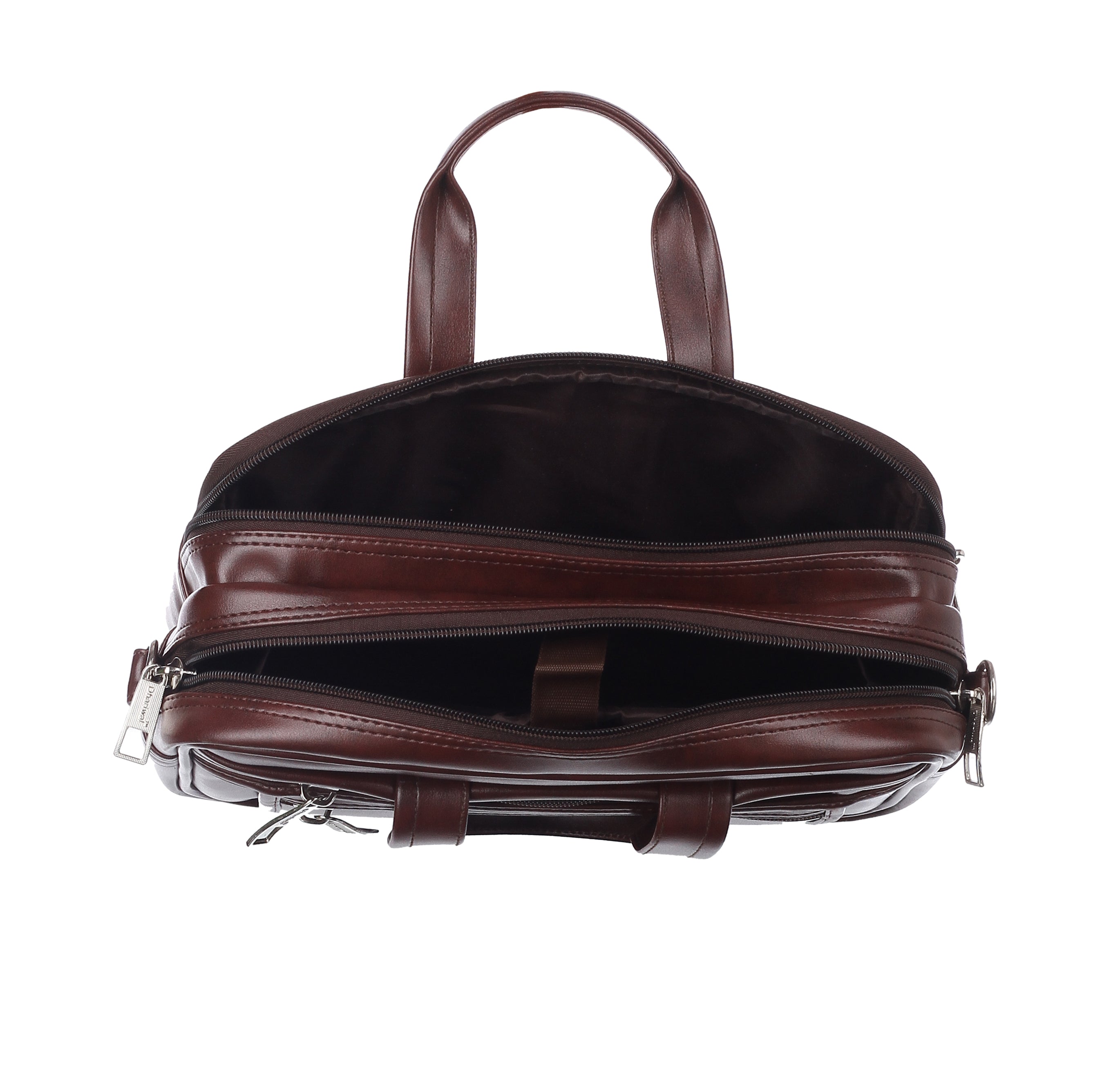 फोम फाइल मैसेंजर बैग 16 इंच भूरा फॉक्स लेदर ऑफिस बैग | पुरुषों के लिए लैपटॉप बैग EB-611