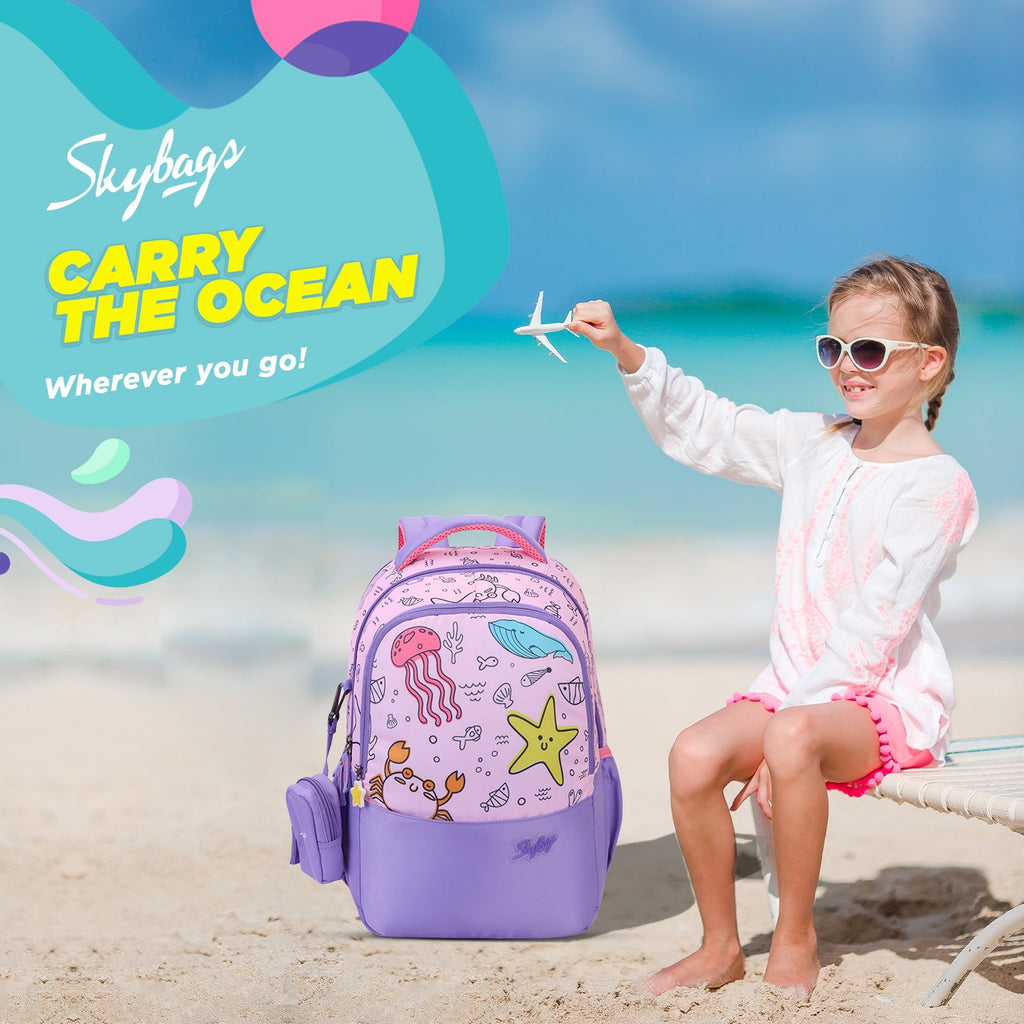 SKYBAGS|Ruby |Purple|School Bag for kids| School Bag for girl-22L