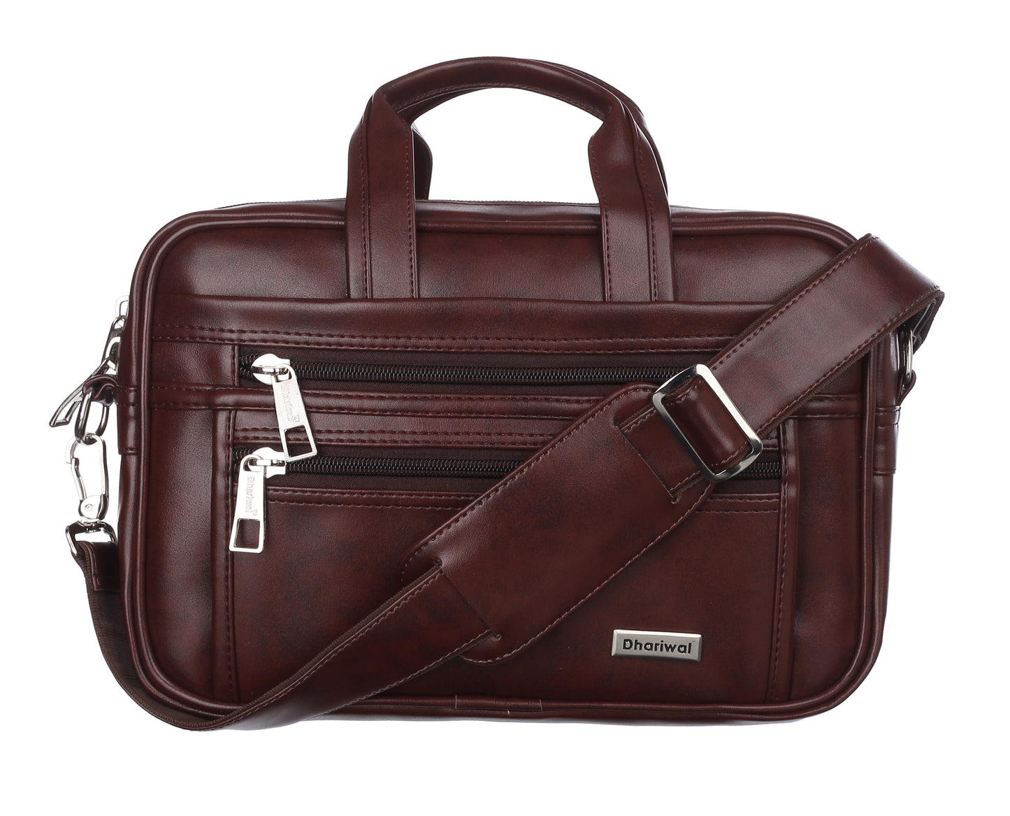 फोम फाइल मैसेंजर बैग 16 इंच भूरा फॉक्स लेदर ऑफिस बैग | पुरुषों के लिए लैपटॉप बैग EB-611