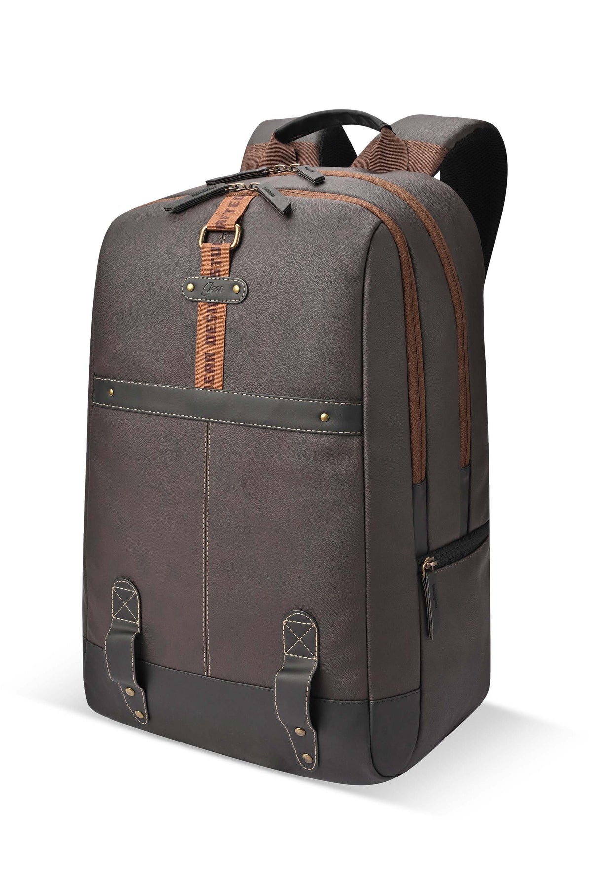 Gear Classic 4 19"/31L Medium Faux Leather Anti Theft Laptop Backpack | Casual | Travel | College Bag For Men/Women