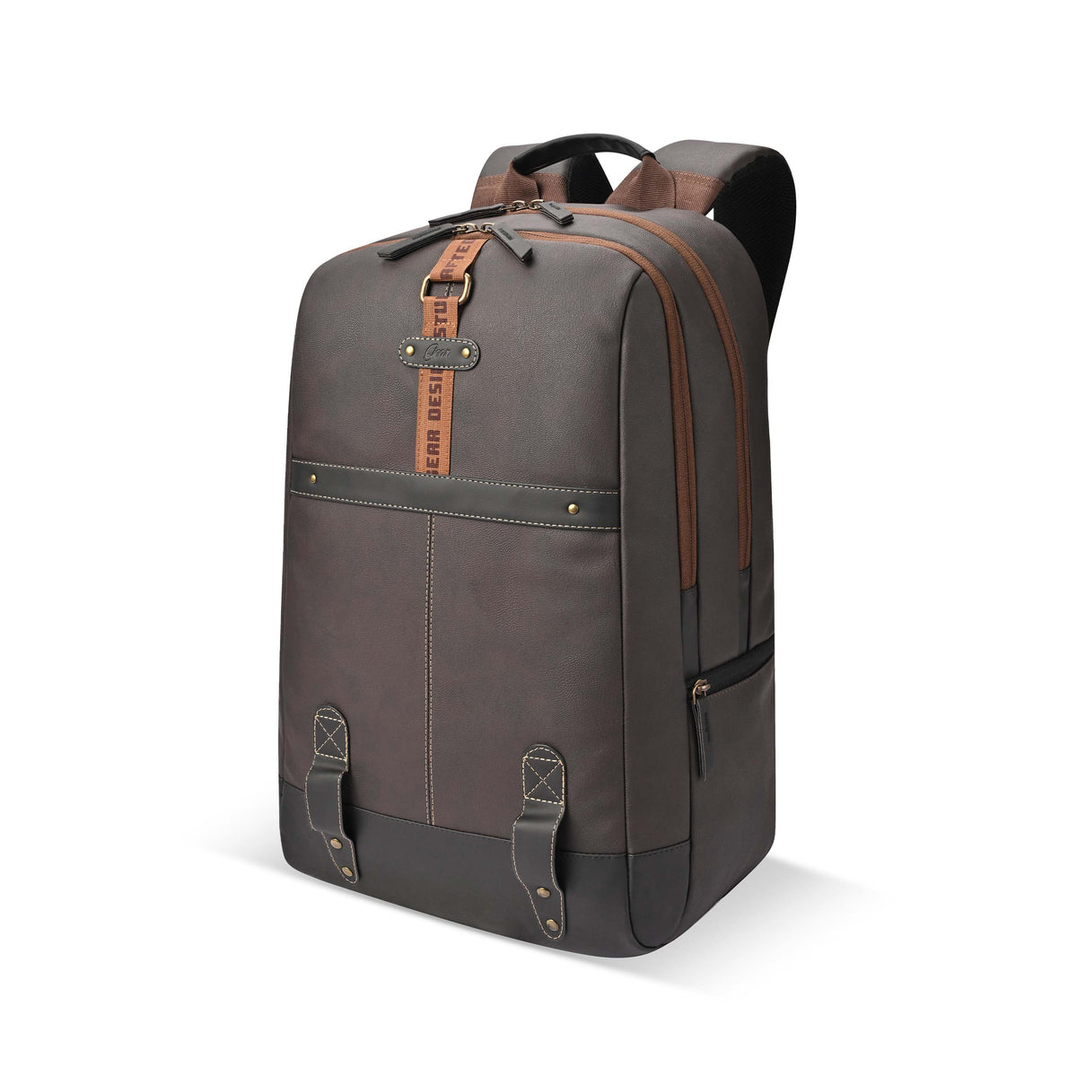 Gear Classic 4 19"/31L Medium Faux Leather Anti Theft Laptop Backpack | Casual | Travel | College Bag For Men/Women