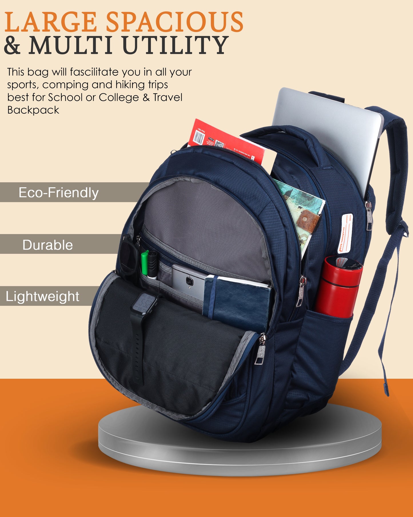 Dhariwal Backpack for Unisex | Office, Travel, School, College bag| 50L BP -242