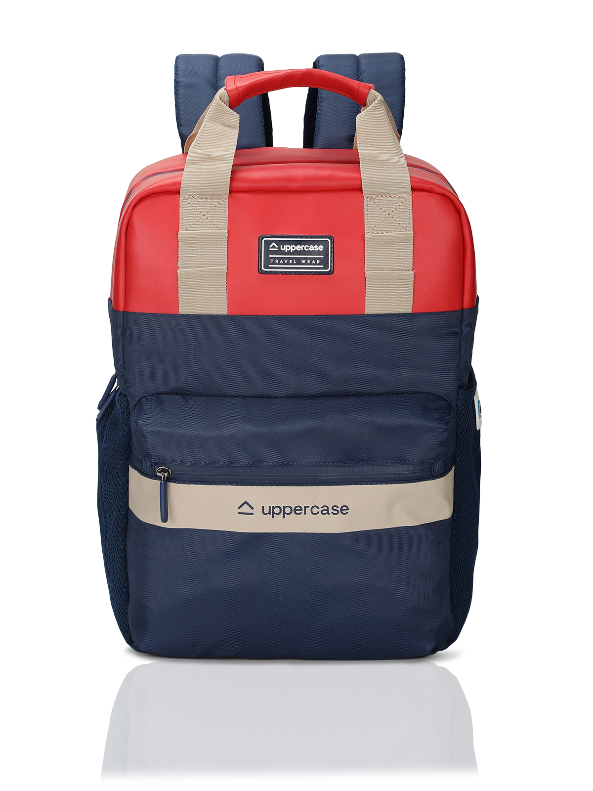 Uppercase Vegan Leather 14" Laptop Backpack Water Repellent College Bag 17L