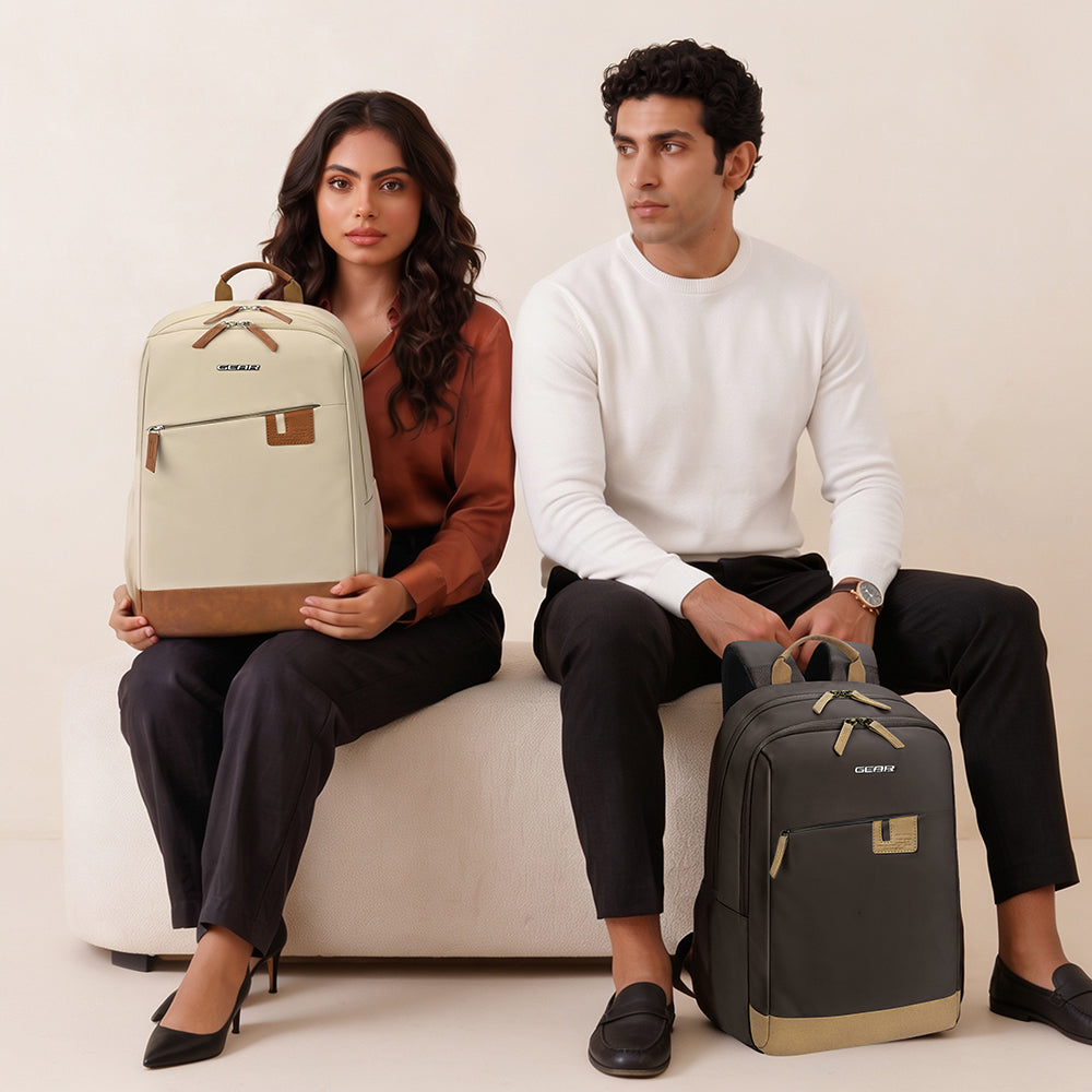 Gear Compact 17.5" Faux Leather Water resistant Laptop | Travel Backpack | Casual Backpack for men/women