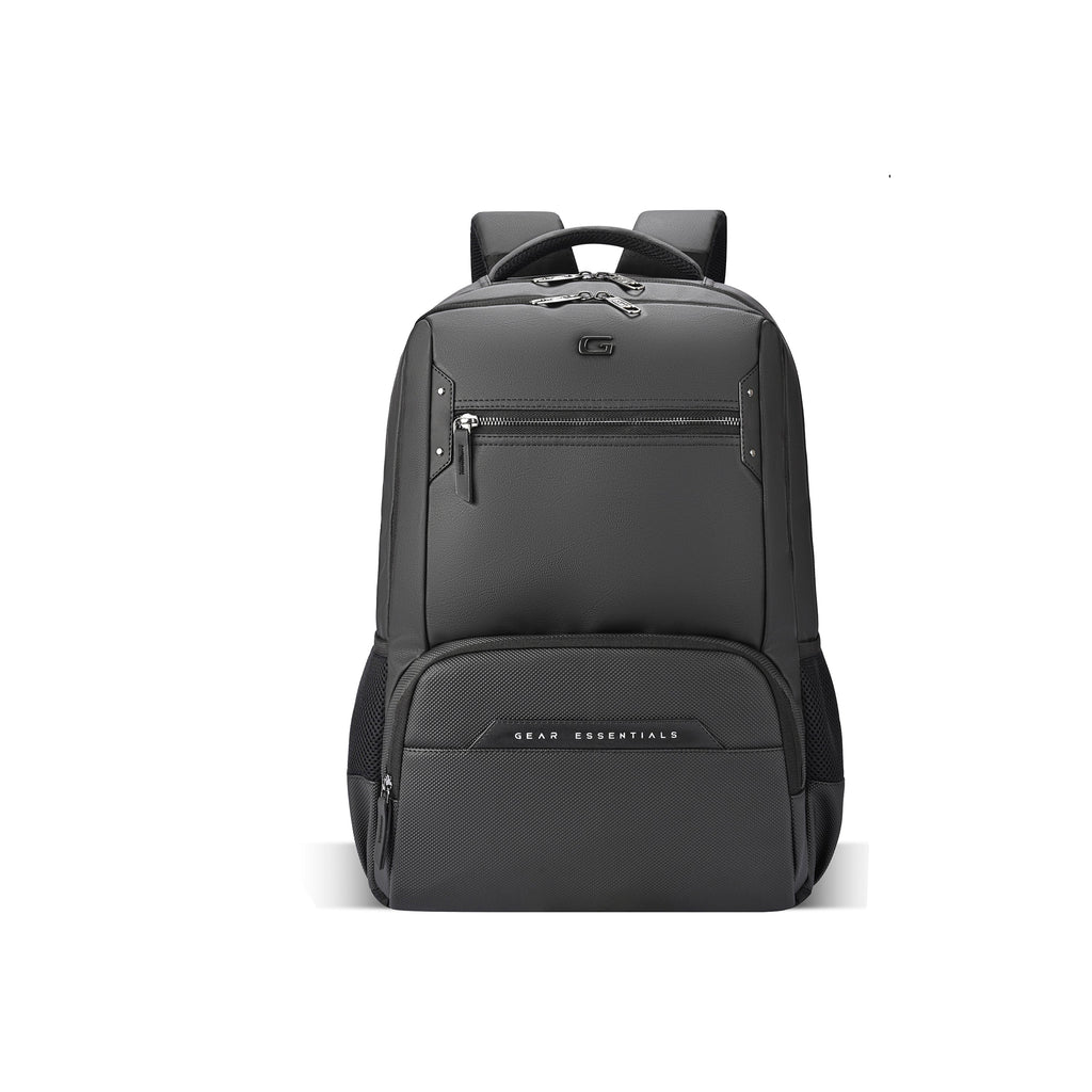 Gear Quantum 3 18"/29L Antitheft Large Faux Leather Laptop backpack with Raincover /Travel /College Bag For Men/Women