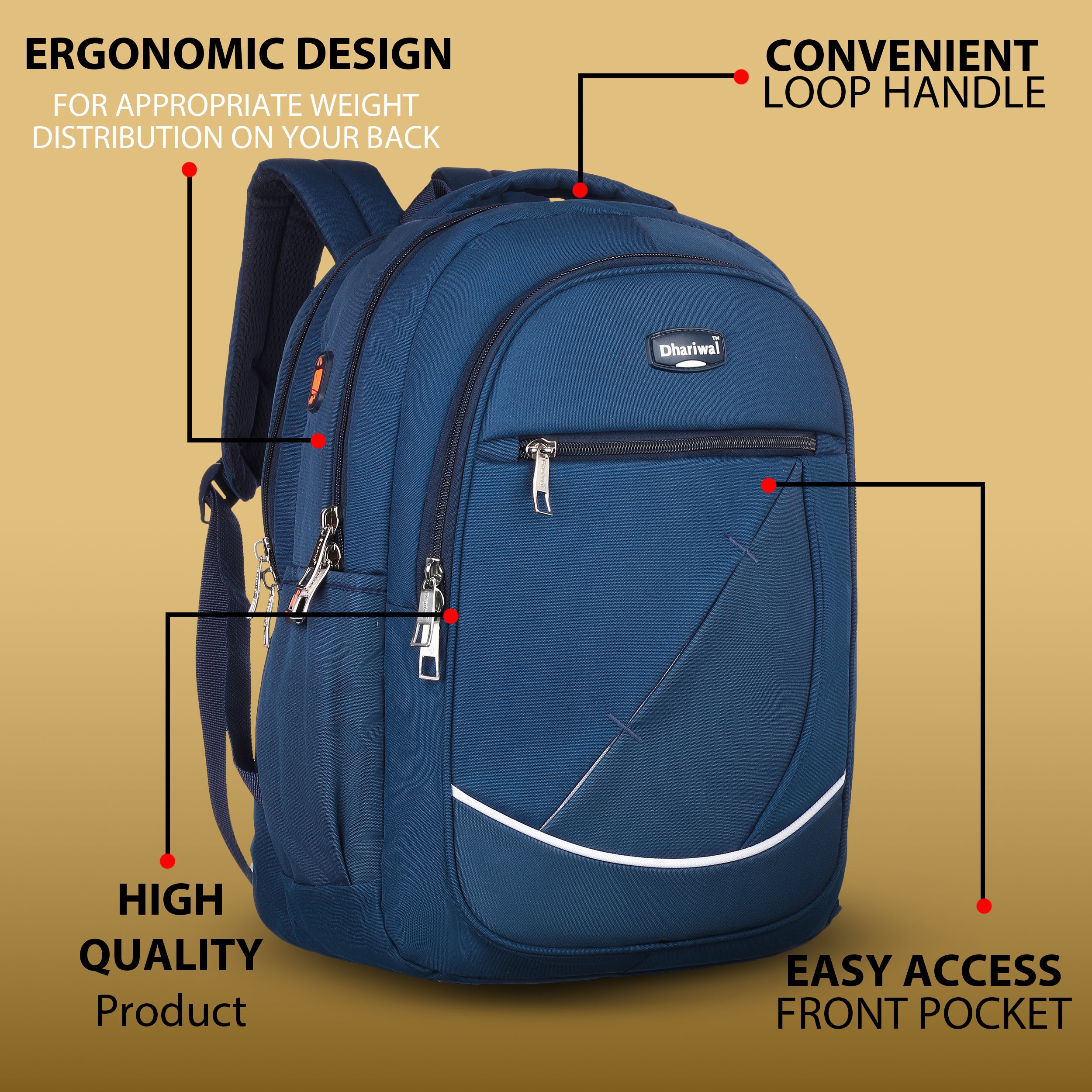 Dhariwal 35 L BP-246  Unisex Backpack  Strong & Lightweight | Water-Resistant