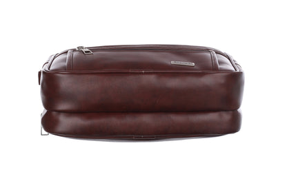 Foam File Messenger Bag 16 Inch Brown Faux Leather Office Bag | Laptop Bag for Men EB-613