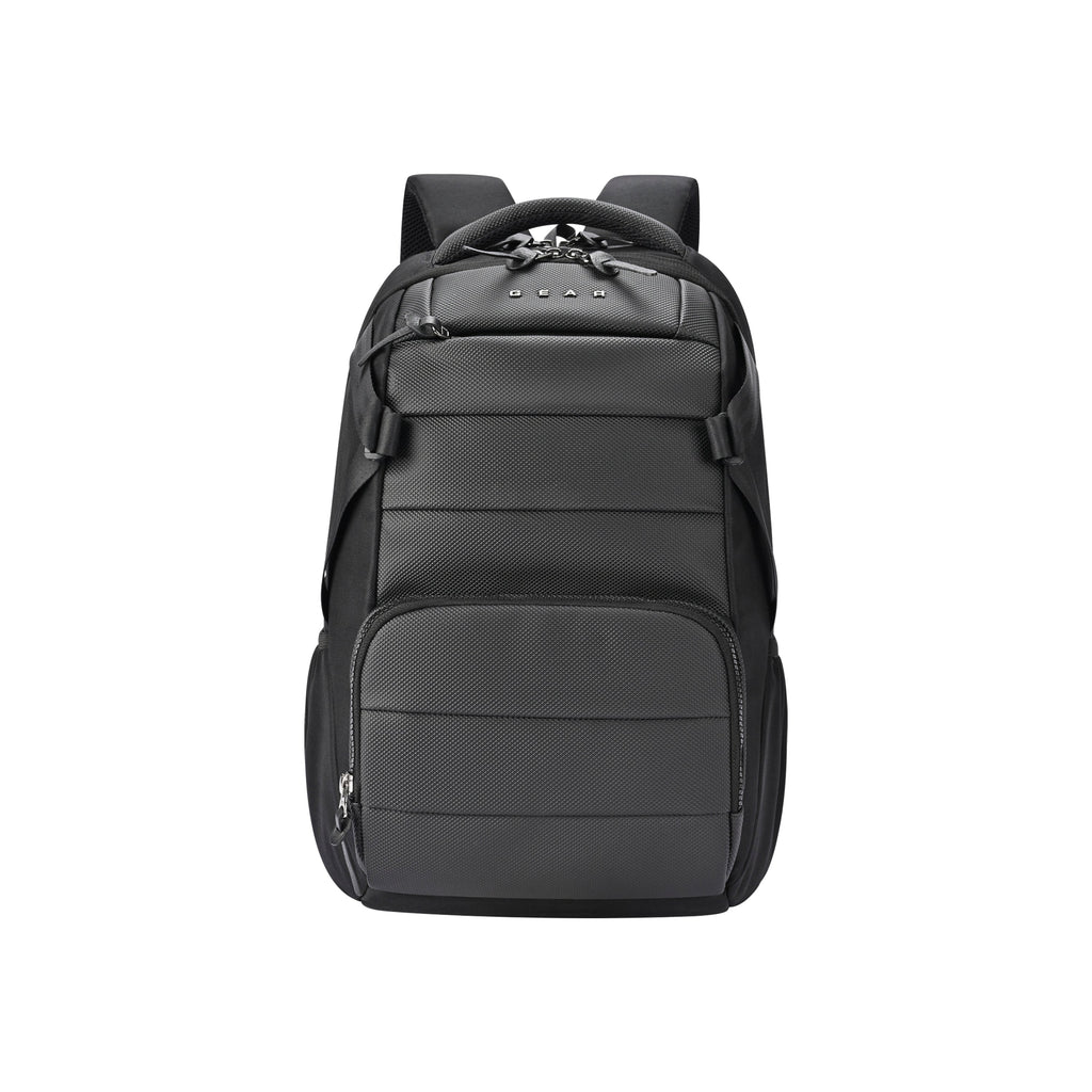 Gear Aspire 3 Faux Leather 17"/25L laptop /Travel /College Bag For Men/Women (Black-Black)
