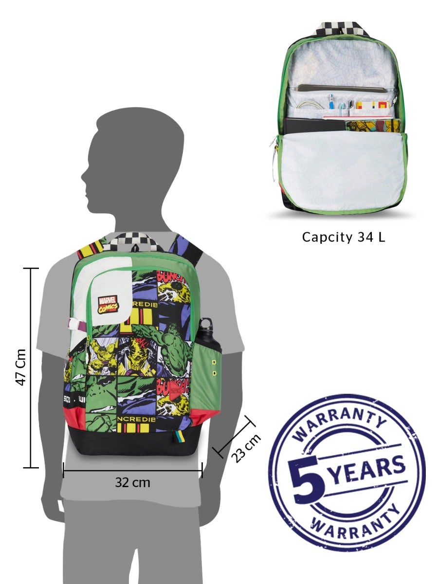 Wildcraft Wiki Squad 3 34L Backpack Marvel Hulk Green (13004)
