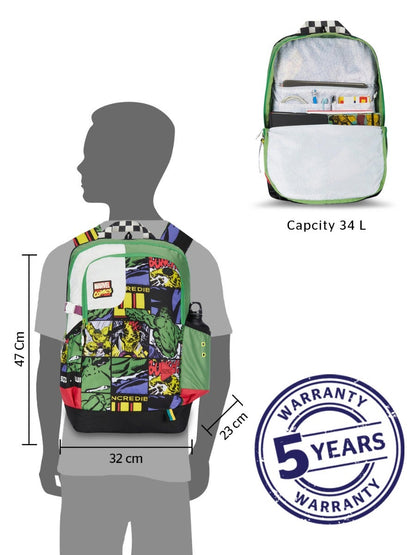 Wildcraft Wiki Squad 3 34L Backpack Marvel Hulk Green (13004)