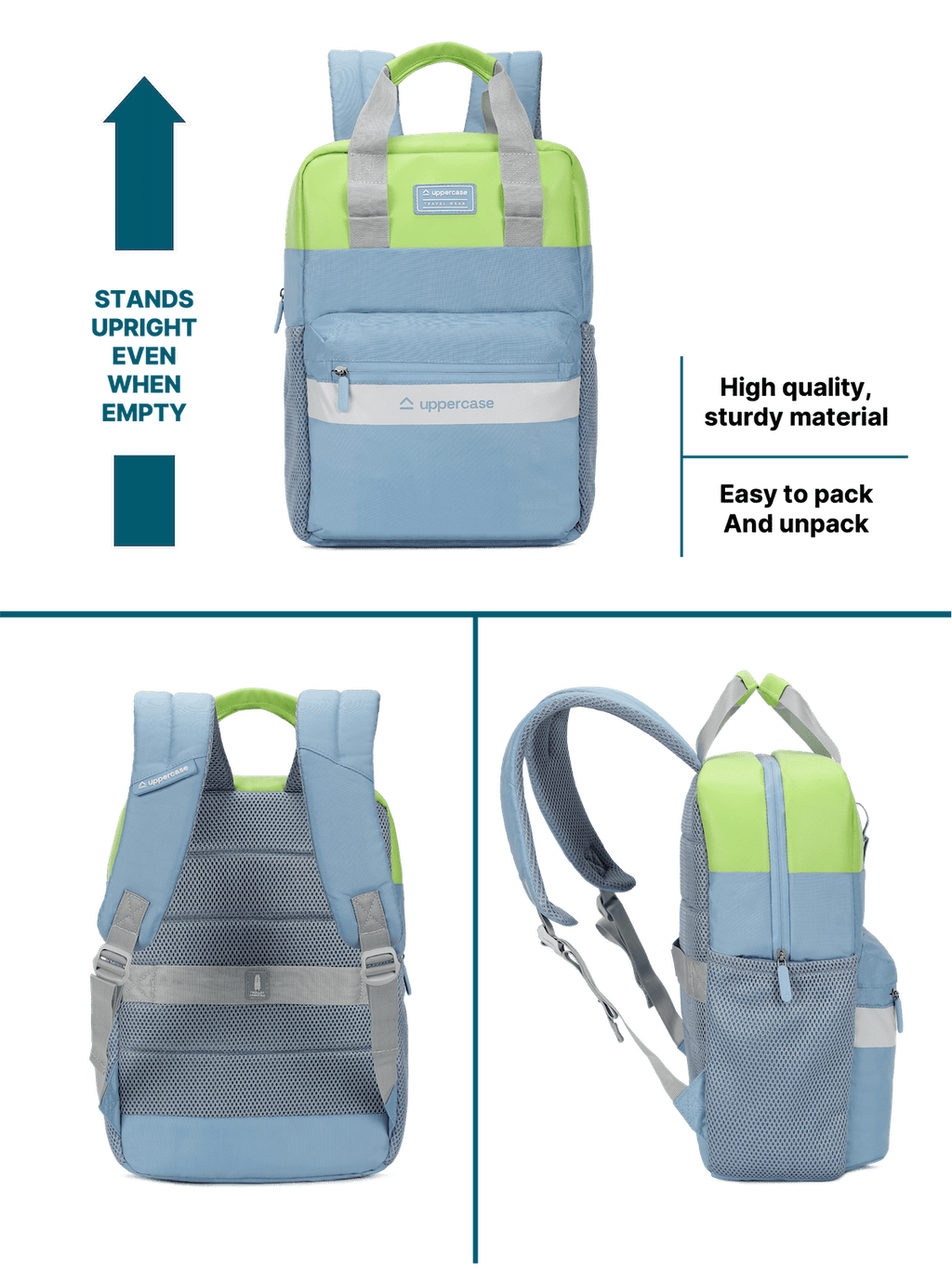 Uppercase Vegan Leather 14" Laptop Backpack Water Repellent College Bag 17L
