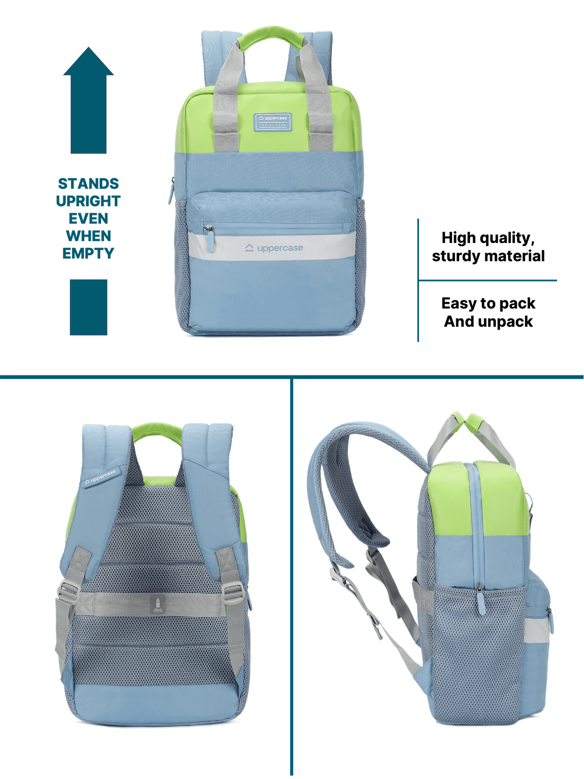 Uppercase Vegan Leather 14" Laptop Backpack Water Repellent College Bag 17L