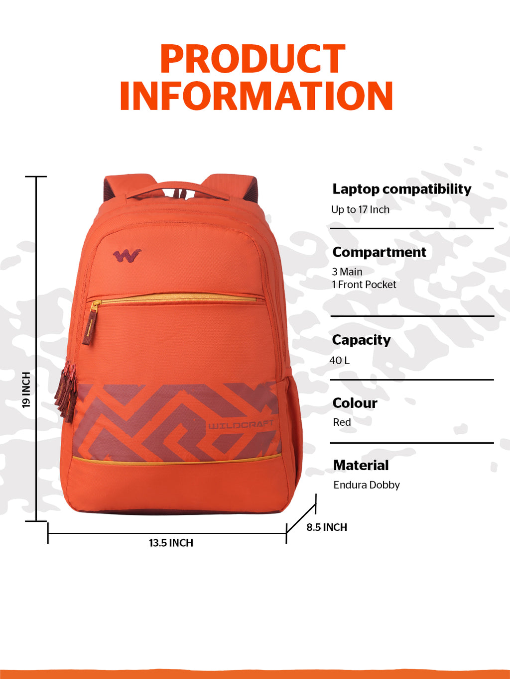 Wildcraft Outlander 40 L Laptop  Backpack Bag for Men & Women