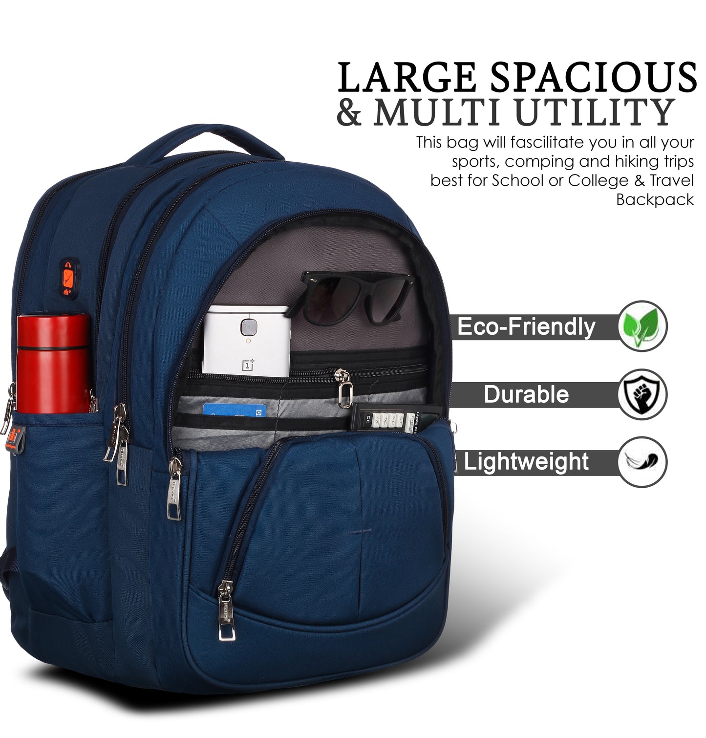 Dhariwal 43L BP -247  Unisex Backpack  Strong & Lightweight | Water-Resistant