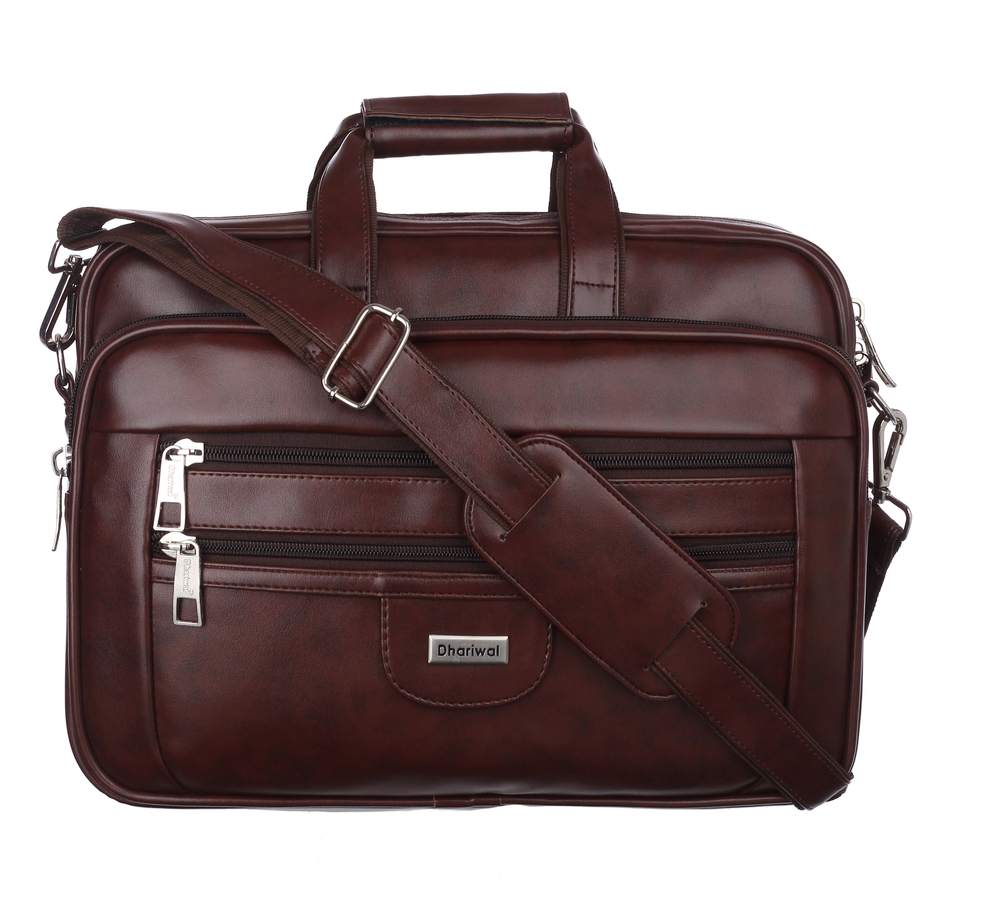 Foam File Messenger Bag 16 Inch Brown Faux Leather Office & Laptop Bag |  Bag for Men EB-617