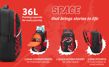 Skybags KYRO 02 SCBP KATANA RED BLACK