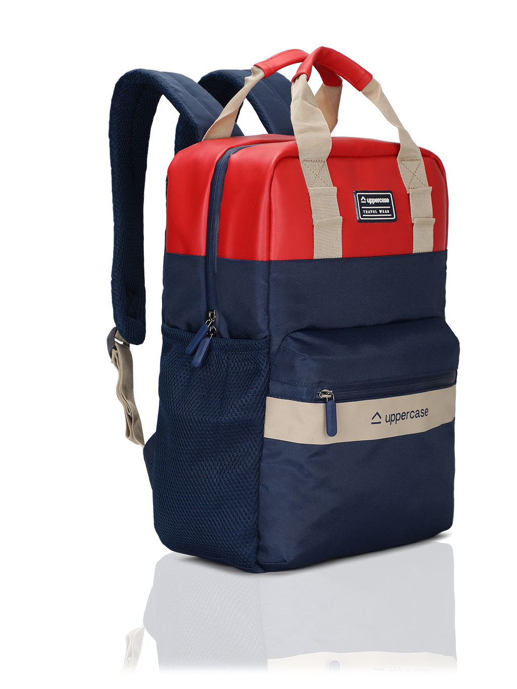 Uppercase Vegan Leather 14" Laptop Backpack Water Repellent College Bag 17L