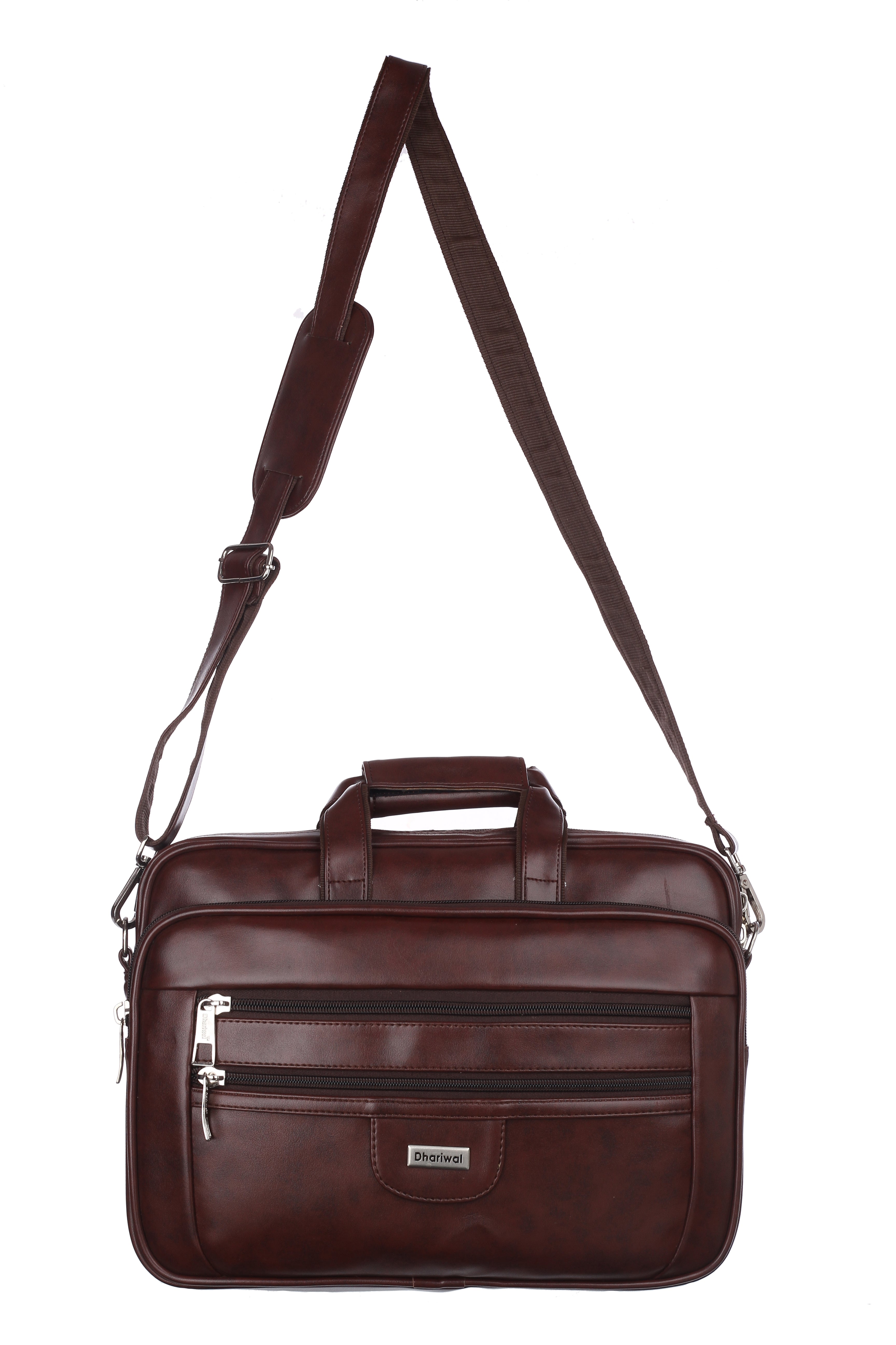 Foam File Messenger Bag 16 Inch Brown Faux Leather Office & Laptop Bag |  Bag for Men EB-617