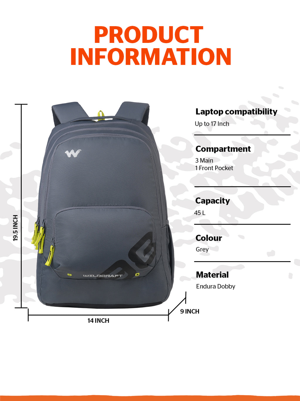 Wildcraft Outlander 45 L Laptop  Backpack Bag for Men & Women