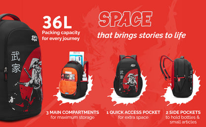 Skybags KYRO RC 02 SCBP WARRIOR RED BLACK