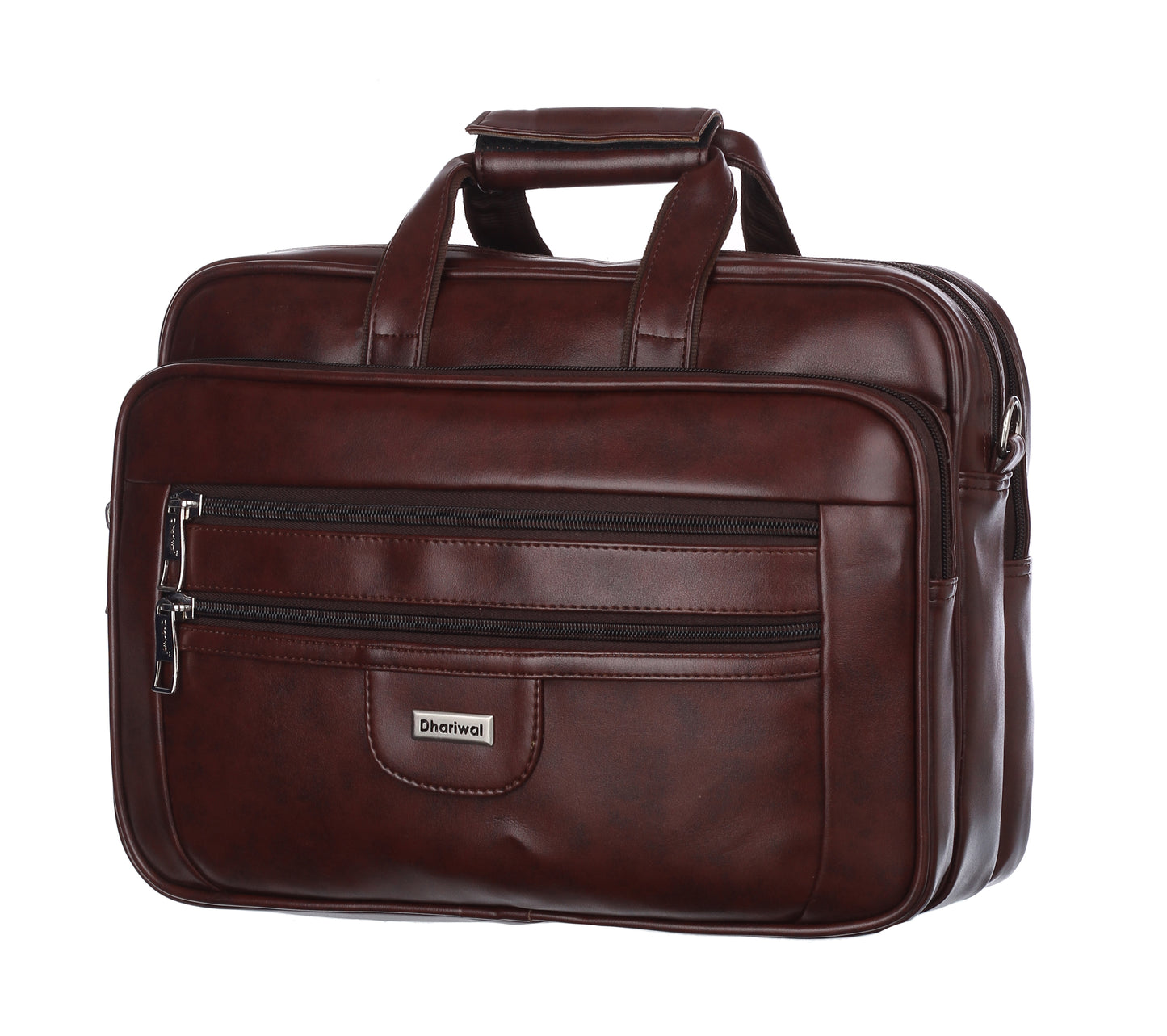 Foam File Messenger Bag 16 Inch Brown Faux Leather Office Bag | Laptop Bag for Men EB-617