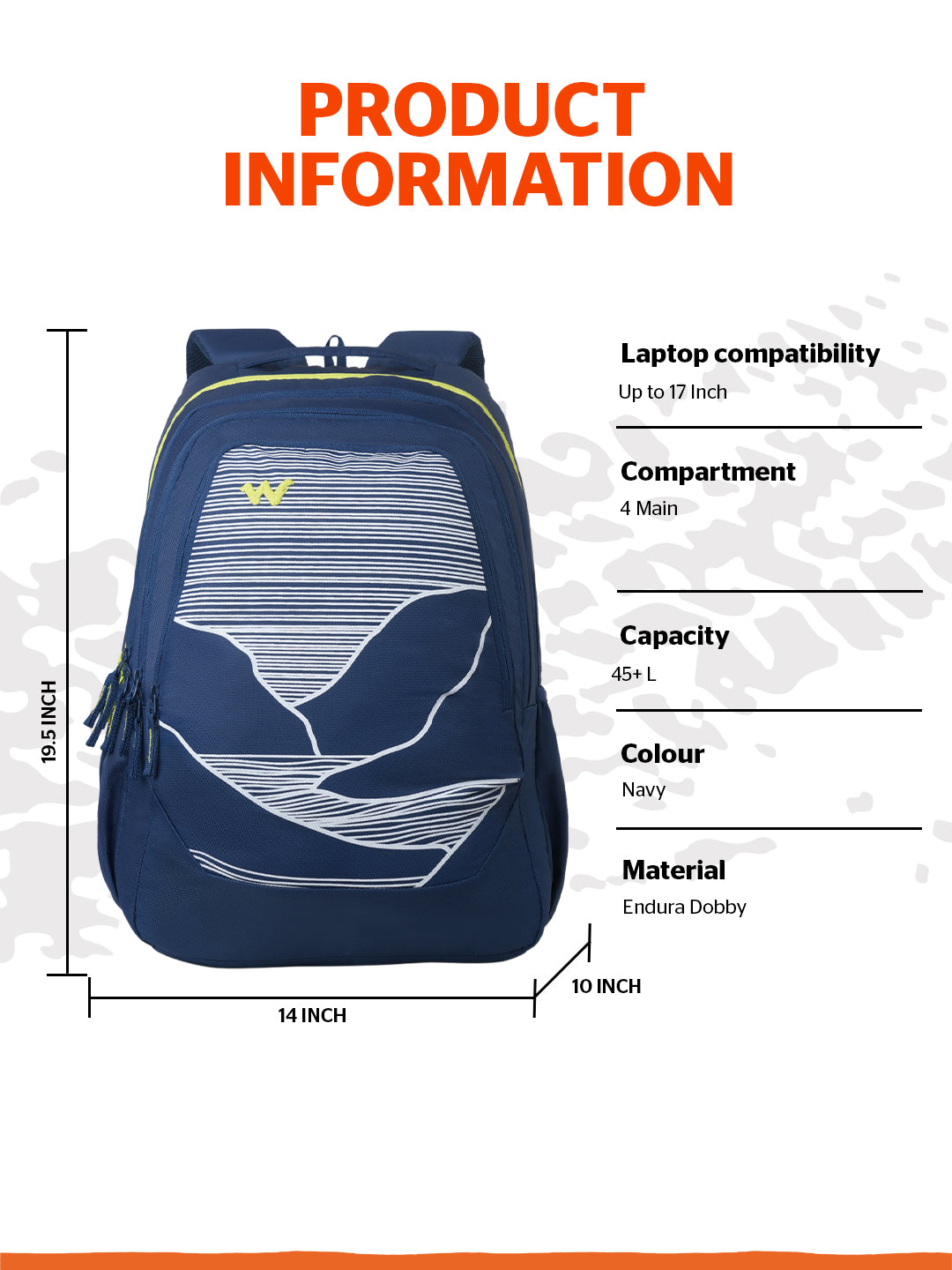 Wildcraft Outlander 45+  Laptop Backpack With RainCover for Men & Women