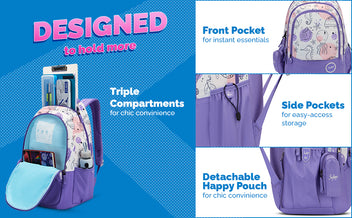 Skybags CHARM 03 SCHOOL BACKPACK PURPLE-37L