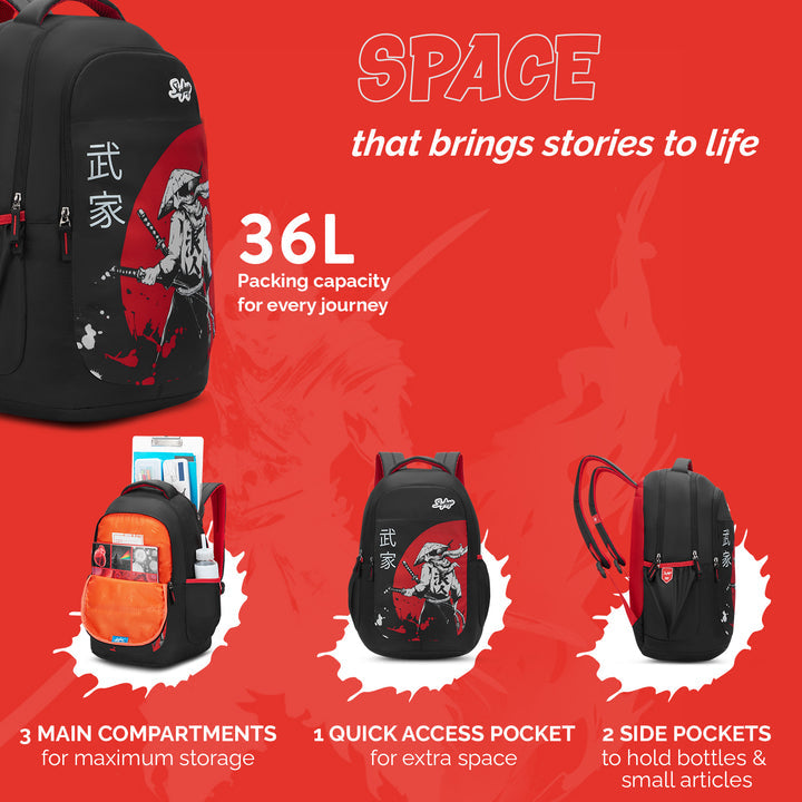Skybags KYRO RC 02 SCBP WARRIOR RED BLACK-36L
