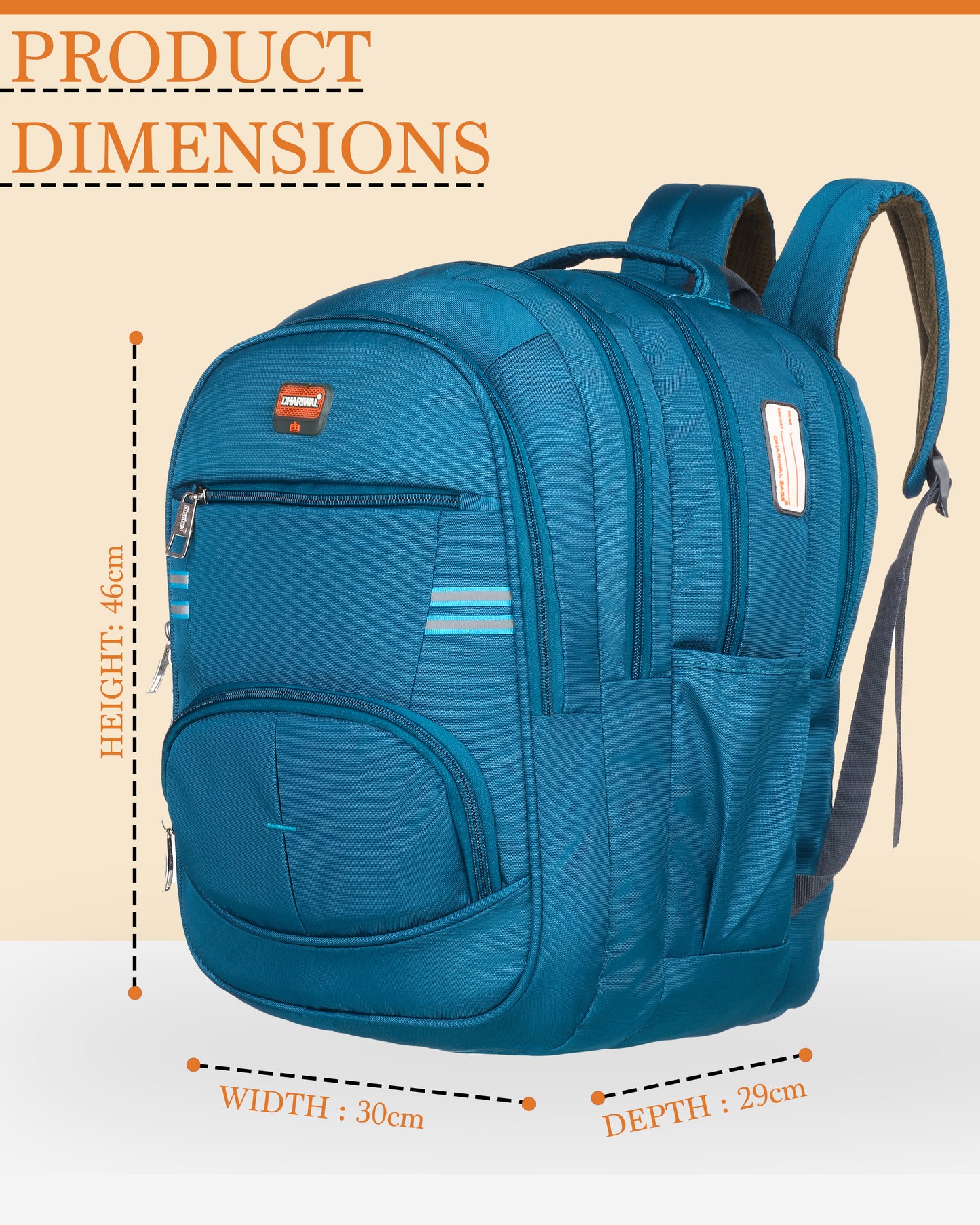 Dhariwal Backpack for Unisex | Office, Travel, School, College bag| 50L BP -242