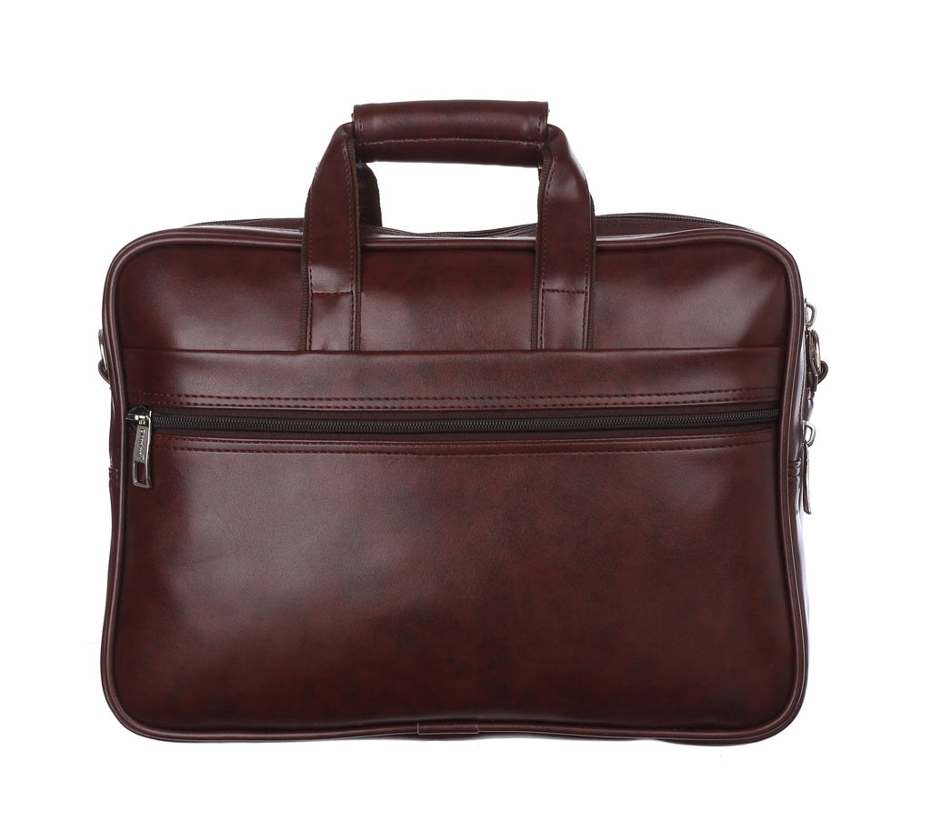 Foam File Messenger Bag 16 Inch Brown Faux Leather Office & Laptop Bag |  Bag for Men EB-617