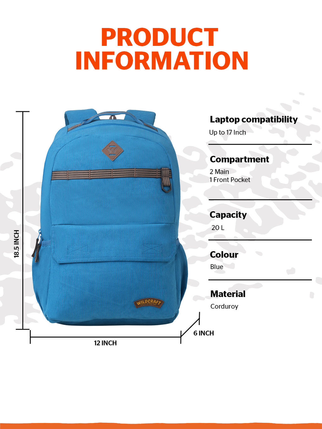 Wildcraft Gypsy 20 L Laptop Backpack With RainCover for Men & Women