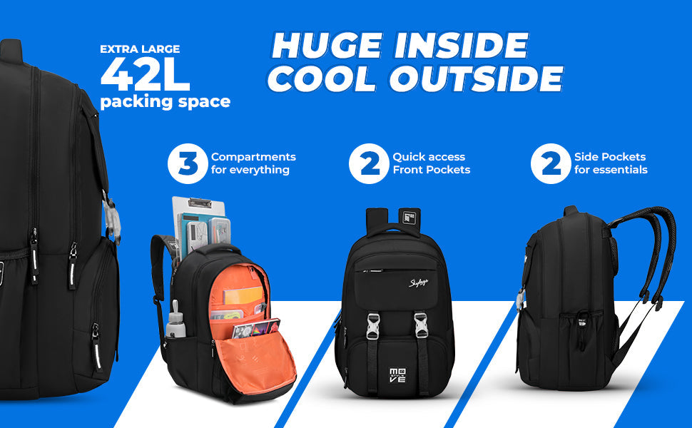 Skybags Sonic Pro School Backpack, 42L,