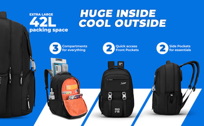 Skybags Sonic Pro School Backpack, 42L,