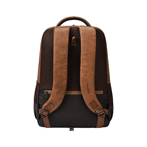 Gear Quantum 3 18"/29L Antitheft Large Faux Leather Laptop backpack with Raincover /Travel /College Bag For Men/Women