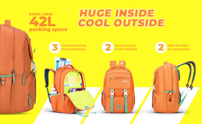 Skybags Sonic Pro School Backpack, 42L,