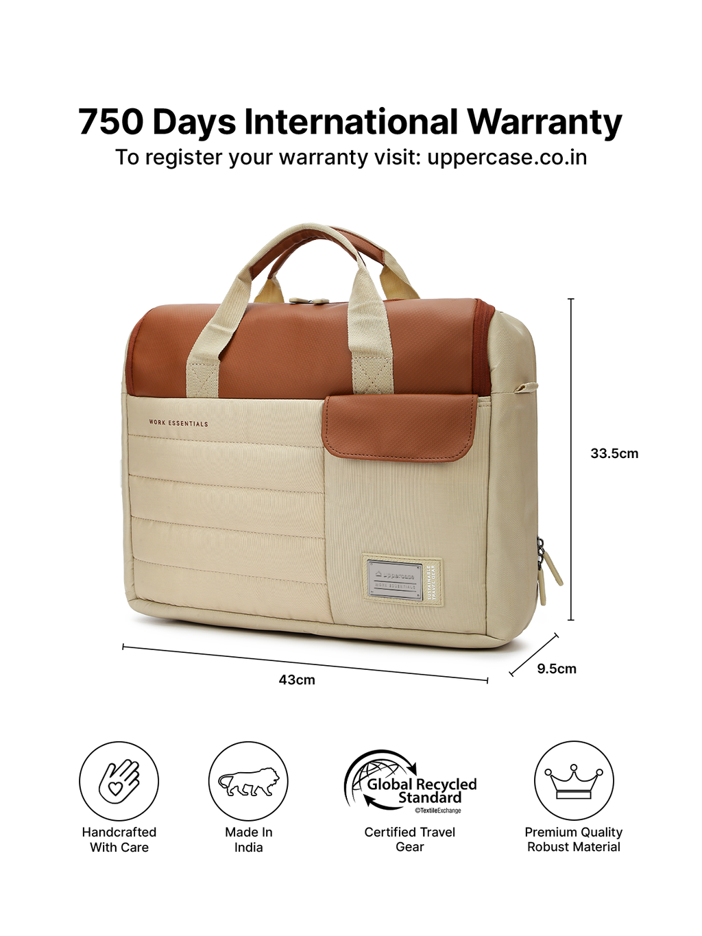 uppercase 14L Omega 03 Professional Laptop Messenger Bag | up to 15.6''| 3x More Water Resistant
