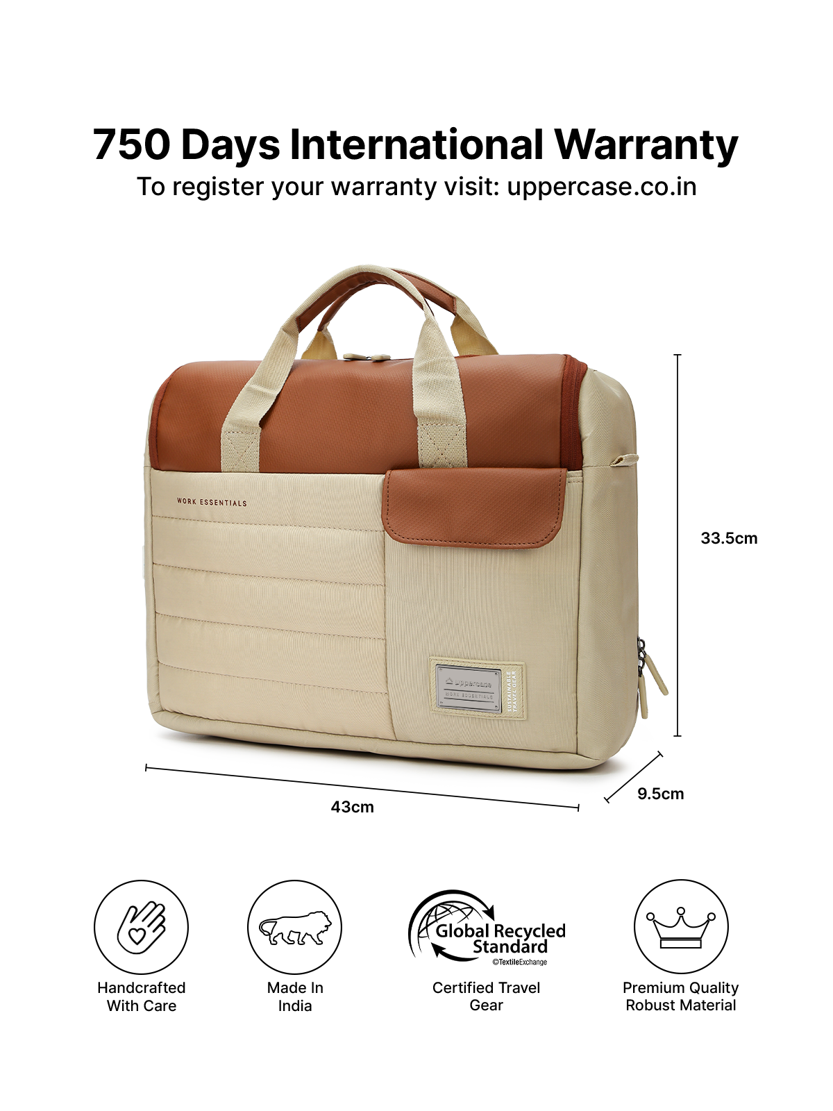 uppercase 14L Omega 03 Professional Laptop Messenger Bag | up to 15.6''| 3x More Water Resistant
