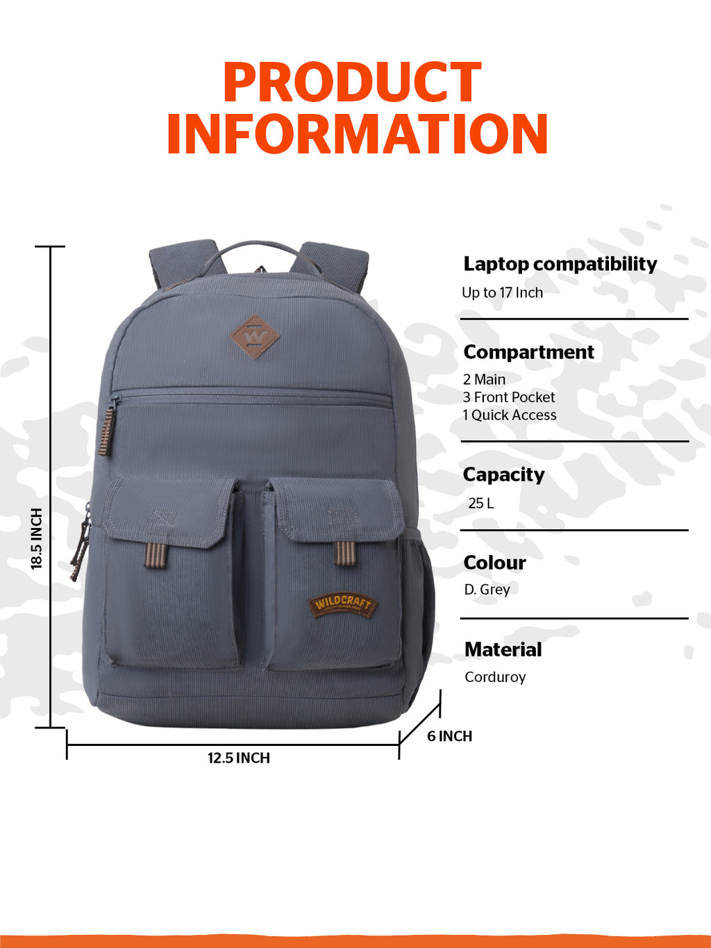 Wildcraft Gypsy 25L Laptop  Backpack Bag for Men & Women