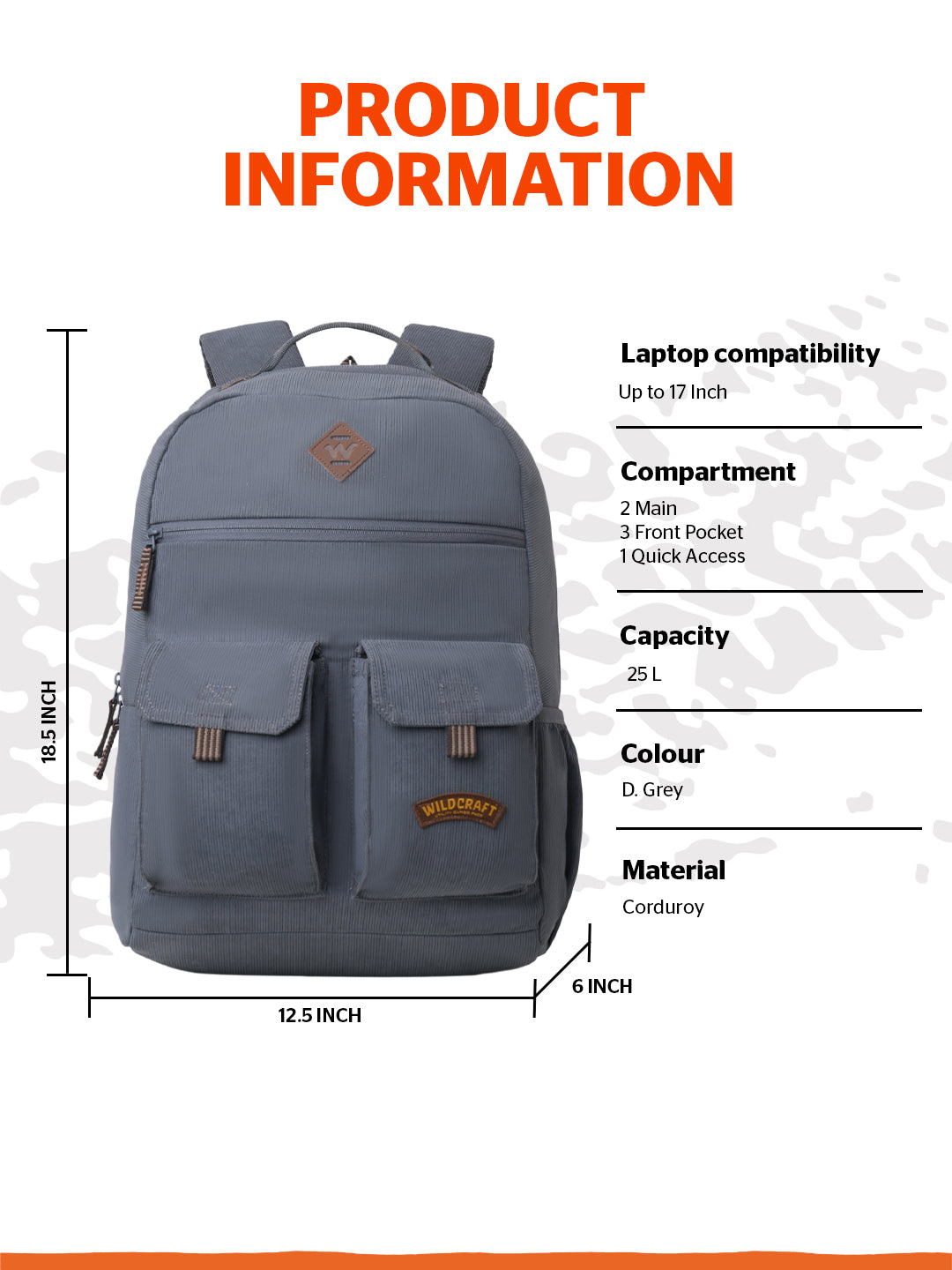 Wildcraft Gypsy 25L Laptop  Backpack Bag for Men & Women