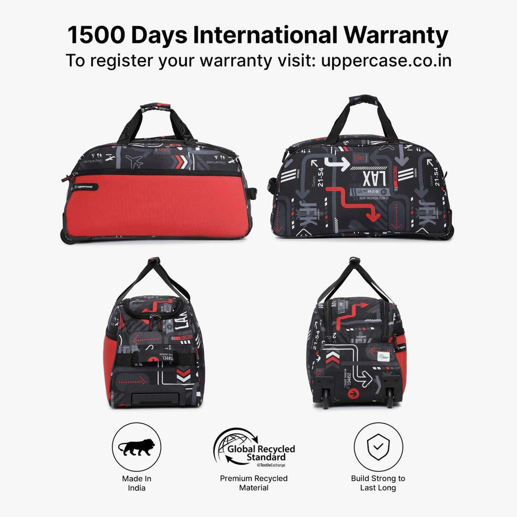Uppercase JFK Duffle Trolley Bag Dust Resistant Spacious Main Compartment Smooth 2 Wheels Duffel