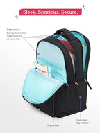 Genie Poetry School Backpack For Girls |17 Inch 27 L - Black