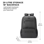 Gear Quantum 3 18"/29L Antitheft Large Faux Leather Laptop backpack with Raincover /Travel /College Bag For Men/Women
