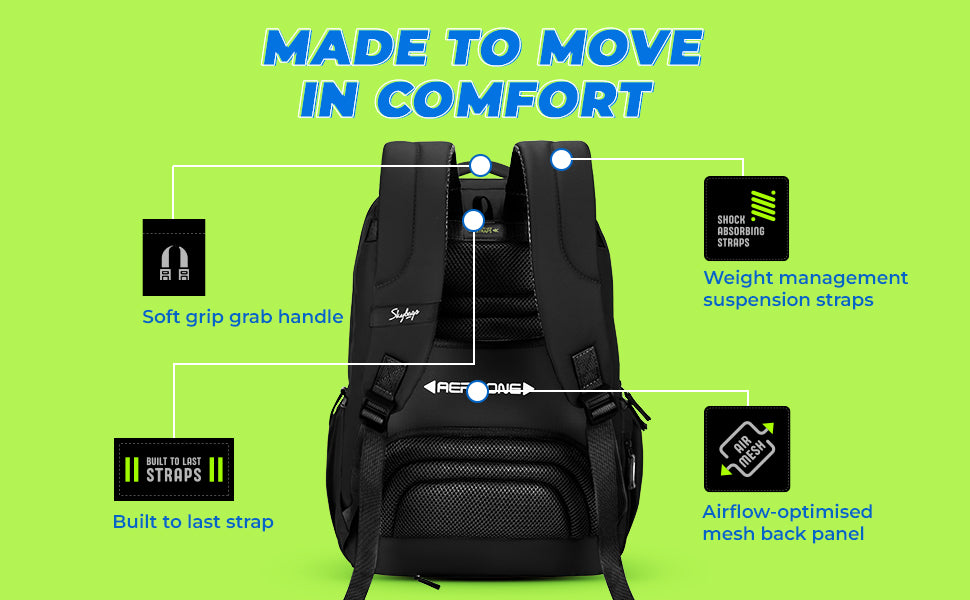 Skybags Sonic Pro School Backpack, 42L,