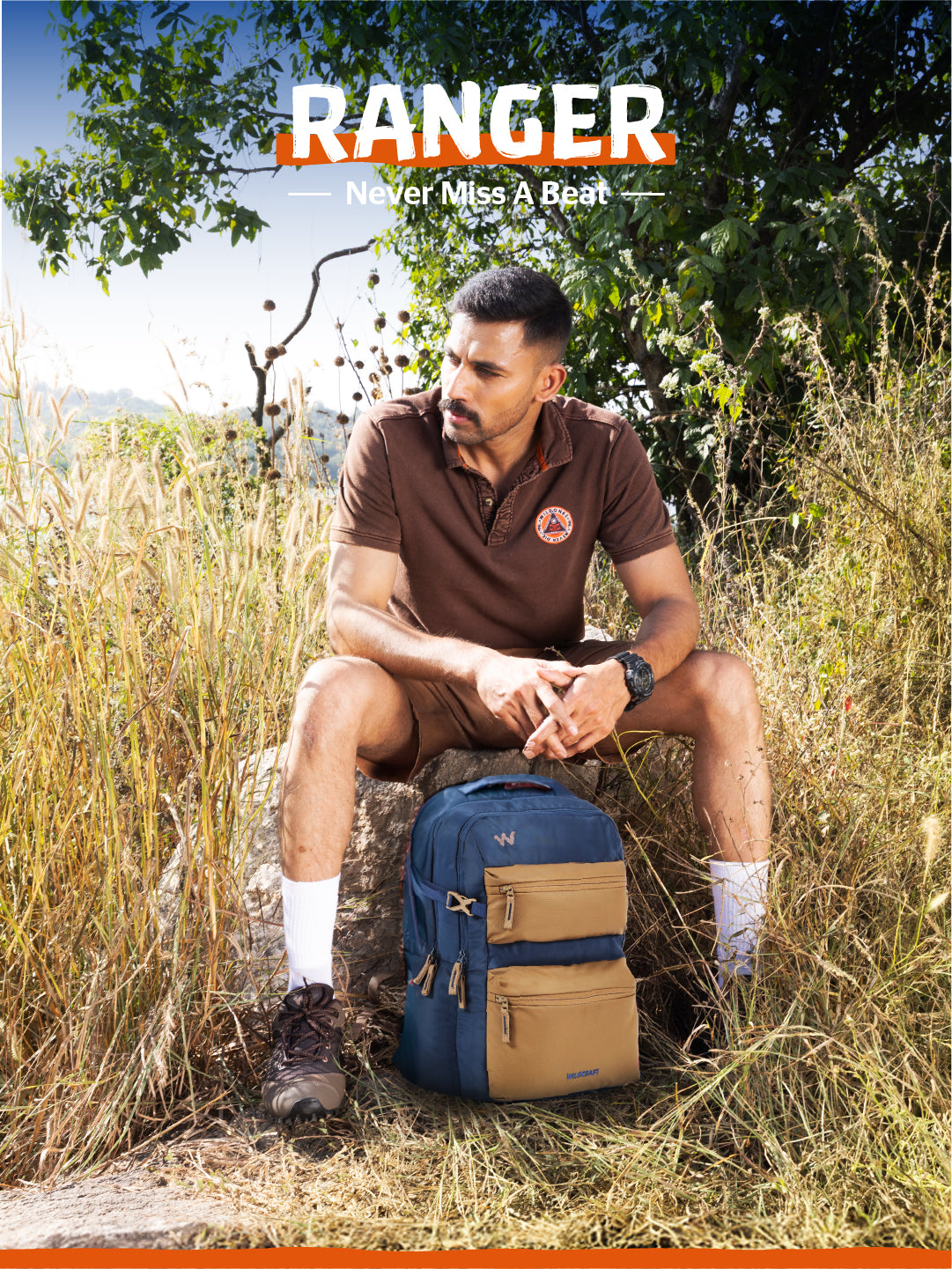 Wildcraft Ranger 45+ L Laptop Backpack With RainCover for Men & Women