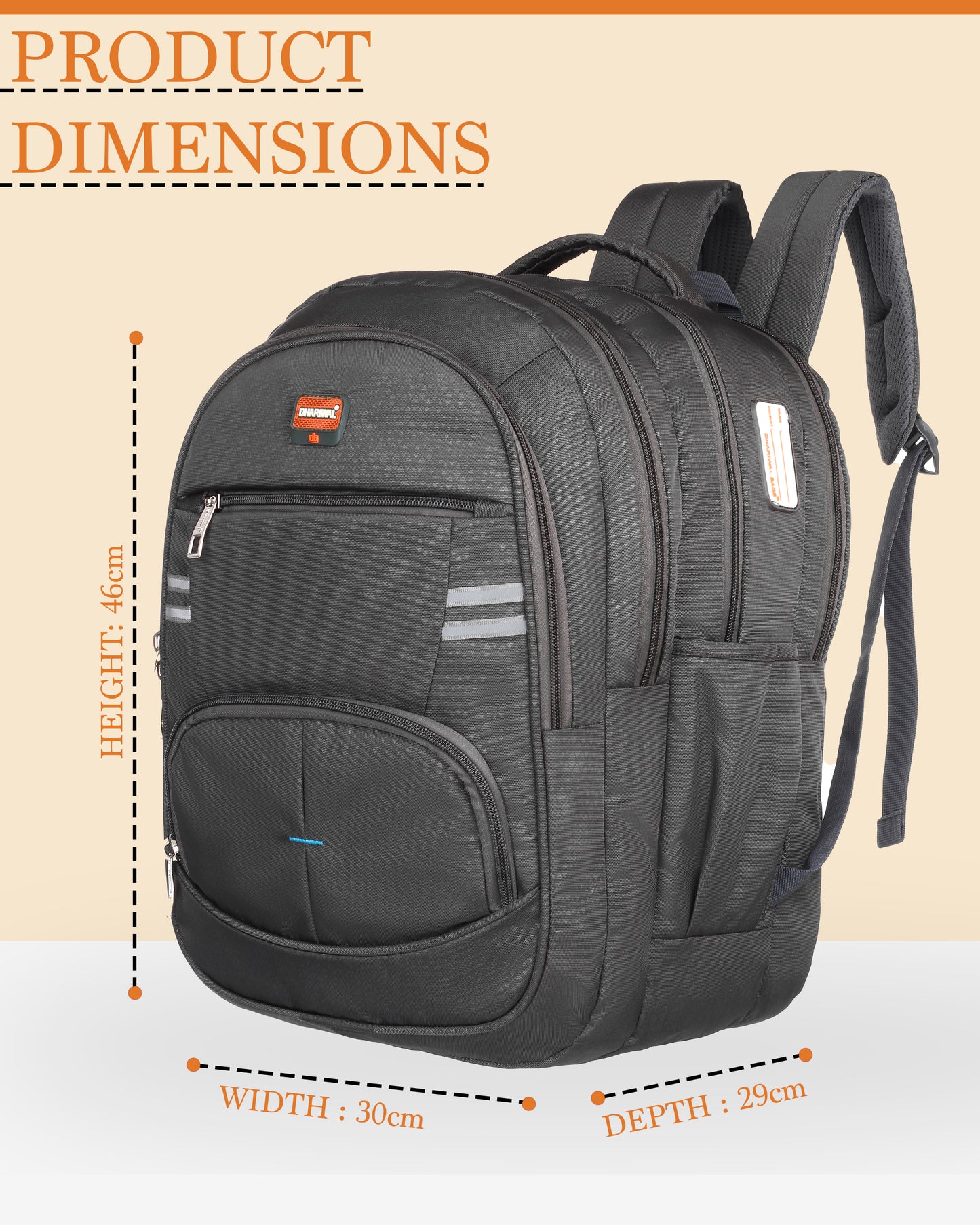 Dhariwal Backpack for Unisex | Office, Travel, School, College bag| 50L BP -242
