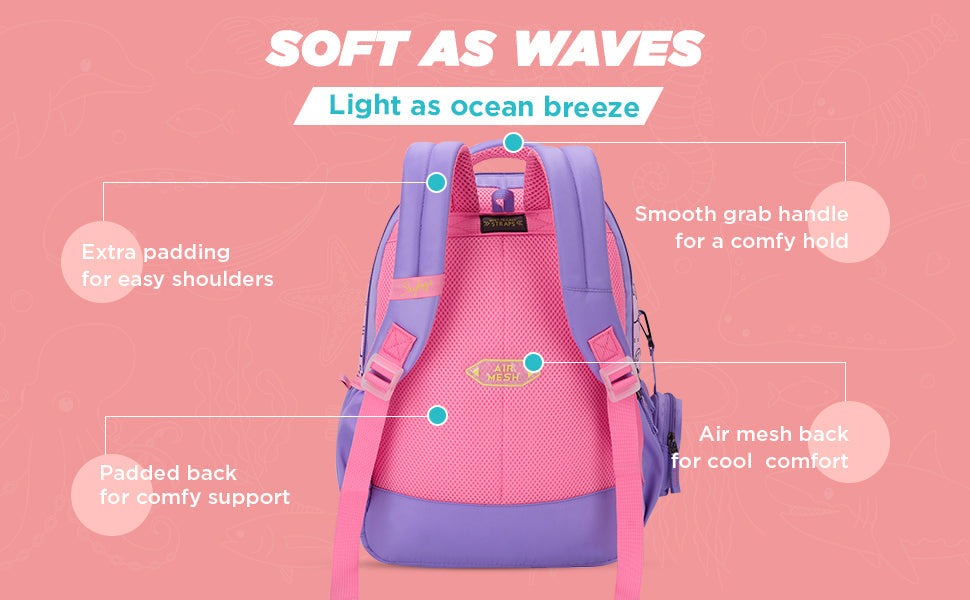 SKYBAGS|Ruby |Purple|School Bag for kids| School Bag for girl-22L
