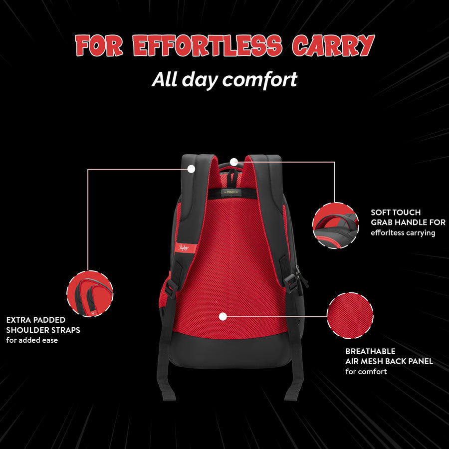 Skybags KYRO 03 SCBP PEEKABOO RED BLACK-36L