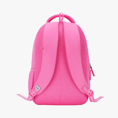 Genie Pearl Backpack for Girls, 17" Cute, Colourful Bags, Water Resistant and Lightweight, 3 Compartment with Happy Pouch, 27 Liters, Nylon Twill, Purple