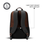 Gear Classic 4 19"/31L Medium Faux Leather Anti Theft Laptop Backpack | Casual | Travel | College Bag For Men/Women