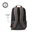 Gear Classic 4 19"/31L Medium Faux Leather Anti Theft Laptop Backpack | Casual | Travel | College Bag For Men/Women